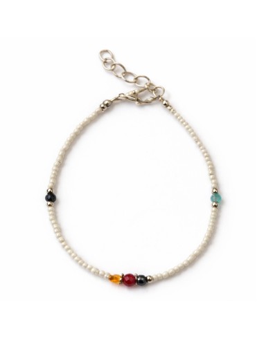 Bracelet népalais perles fines – Pureté zen