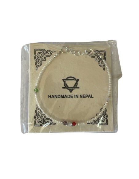 Bracelet népalais perles fines – Pureté zen