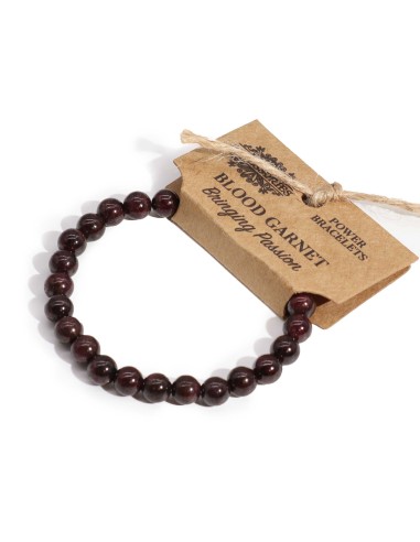 Bracelet énergétique en grenat de sang – Force vitale
