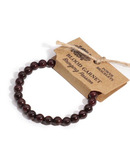 Bracelet énergétique en grenat de sang – Force vitale