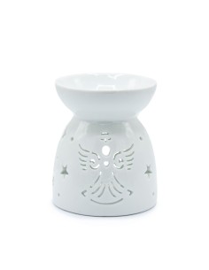 Brûle-parfum ajouré Ange – Blanc zen