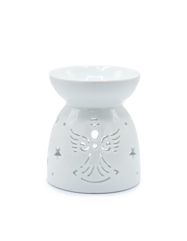 Brûle-parfum ajouré Ange – Blanc zen