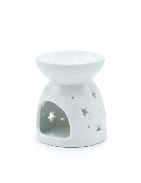 Brûle-parfum ajouré Ange – Blanc zen