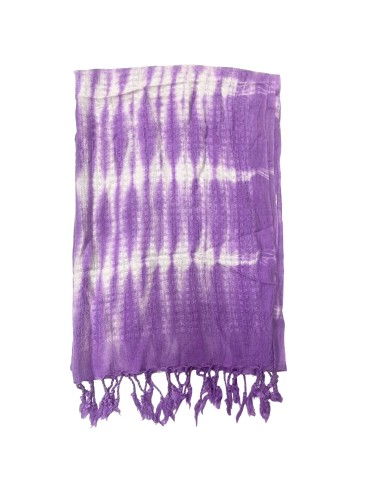 Étole/écharpe Boho Java Art – Rayures lavande