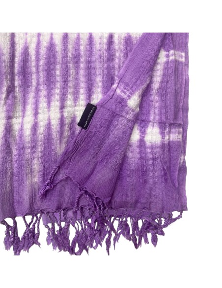 Étole/écharpe Boho Java Art – Rayures lavande