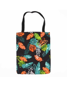 Sac cabas classique zippé – Motif tropical sombre