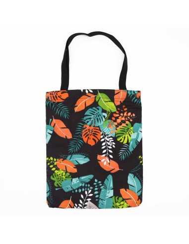 Sac cabas classique zippé – Motif tropical sombre