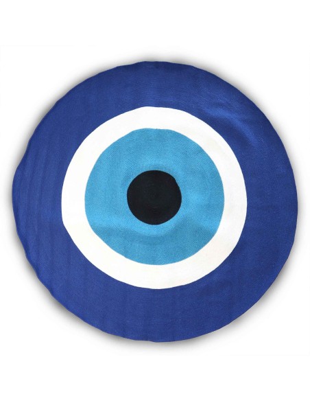 Tapis rond œil protecteur en coton tressé