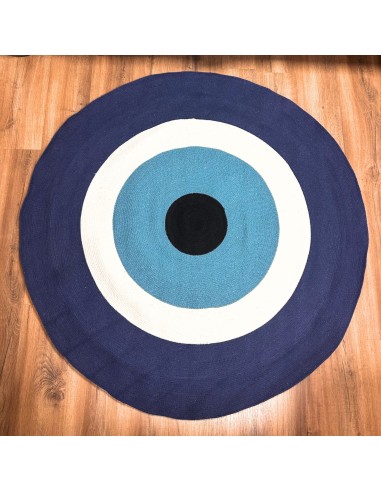 Tapis rond œil protecteur en coton tressé