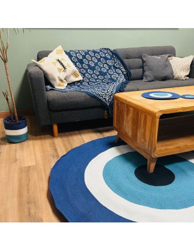 Tapis rond œil protecteur en coton tressé