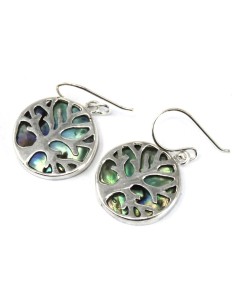 Boucles d’oreilles Arbre de Vie en argent – Abalone
