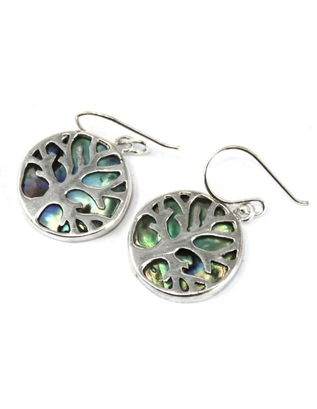 Boucles d’oreilles Arbre de Vie en argent – Abalone