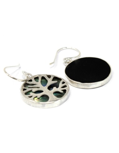 Boucles d’oreilles Arbre de Vie en argent – Abalone
