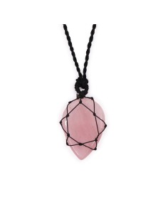 Pendentif goutte en quartz rose – Amour fluide