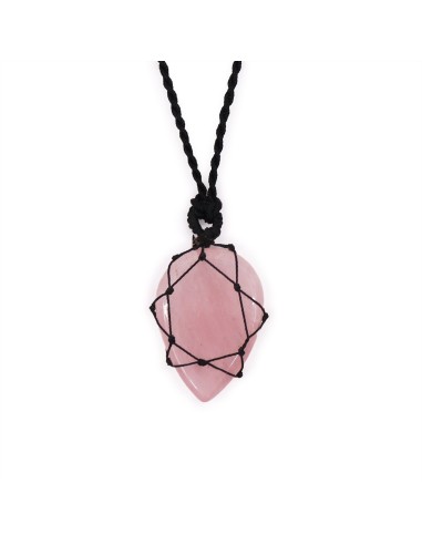 Pendentif goutte en quartz rose – Amour fluide