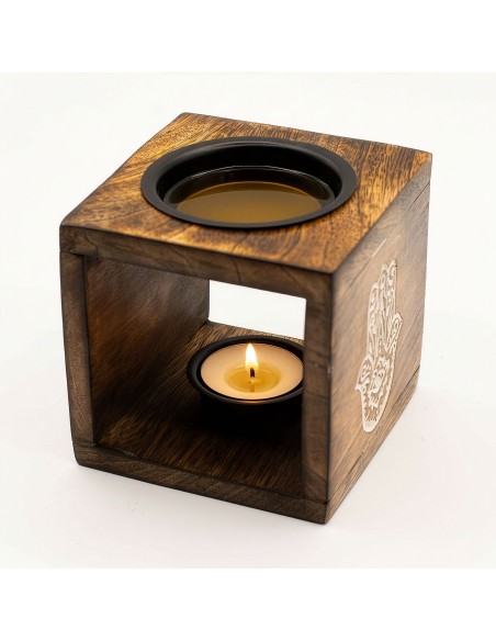 Brûle-parfum en bois de manguier – Hamsa
