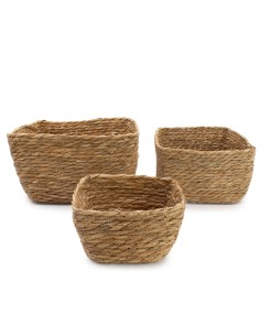 Paniers carrés en herbe marine – Nature & rangement zen