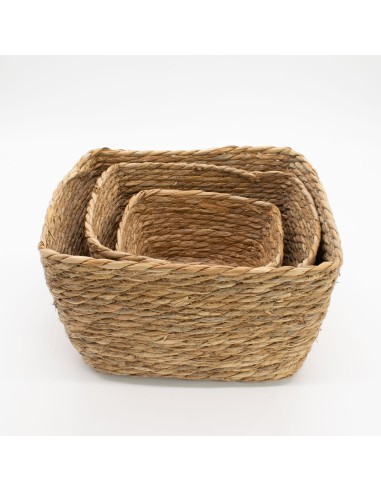 Paniers carrés en herbe marine – Nature & rangement zen