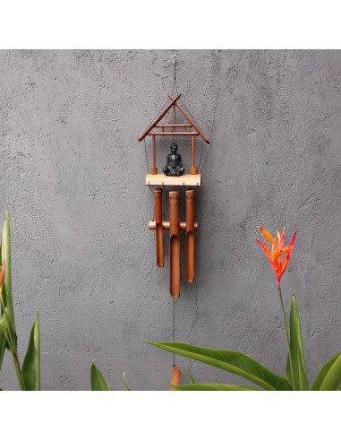 Carillon bambou & Bouddha noir – Harmonie sonore