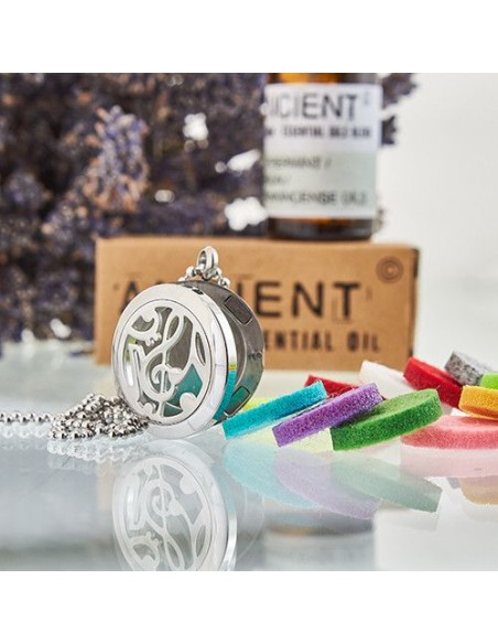Collier diffuseur d’aromathérapie – Note musicale