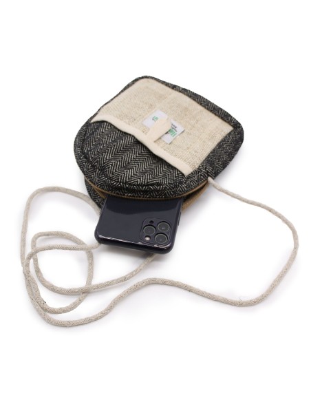 Pochette mobile en chanvre avec cordon – Couleur aléatoire