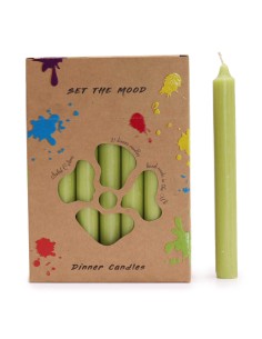 Lot de bougies de table – Olive rustique (21 pièces)