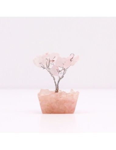 Mini arbre de pierres – Quartz rose & orgonite