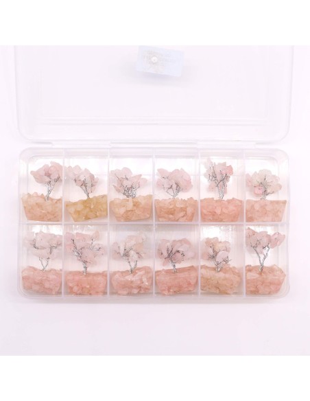 Mini arbre de pierres – Quartz rose & orgonite