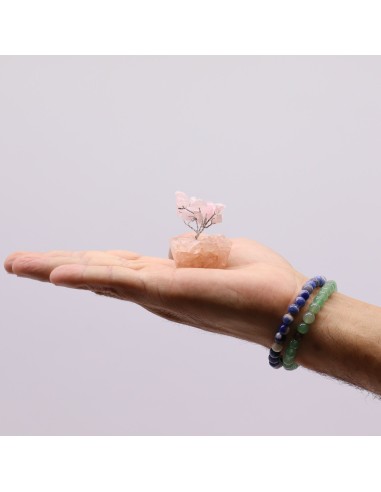 Mini arbre de pierres – Quartz rose & orgonite