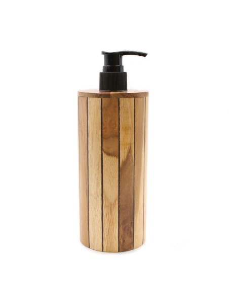 Distributeur de savon en bois de teck – Forme ronde