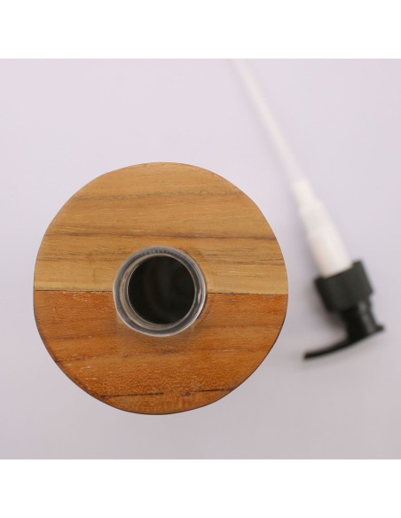 Distributeur de savon en bois de teck – Forme ronde