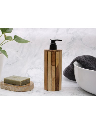 Distributeur de savon en bois de teck – Forme ronde