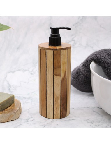 Distributeur de savon en bois de teck – Forme ronde