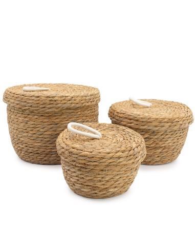 Paniers ronds avec couvercles – Organisation zen naturelle