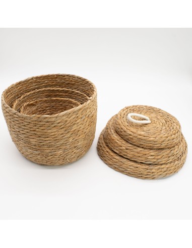 Paniers ronds avec couvercles – Organisation zen naturelle