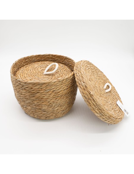 Paniers ronds avec couvercles – Organisation zen naturelle