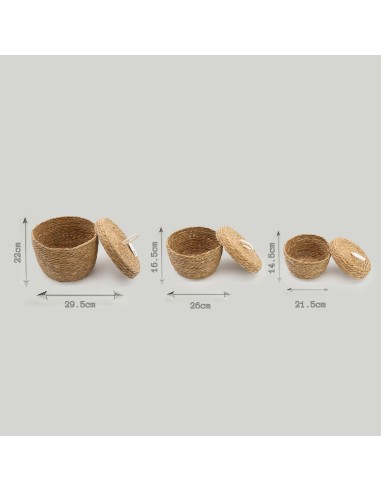 Paniers ronds avec couvercles – Organisation zen naturelle