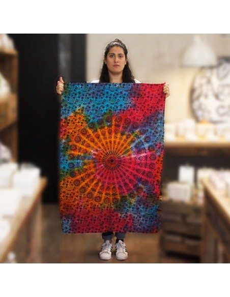 Tenture murale en coton – Mandala rond spirituel