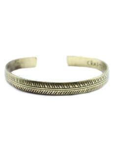 Bracelet tibétain en laiton – Feuille tribale fine