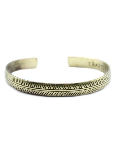 Bracelet tibétain en laiton – Feuille tribale fine