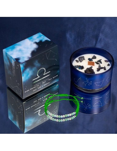 Bougie zodiac en cristal & bracelet – Balance