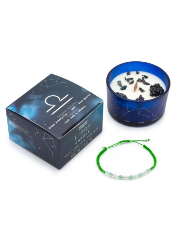 Bougie zodiac en cristal & bracelet – Balance