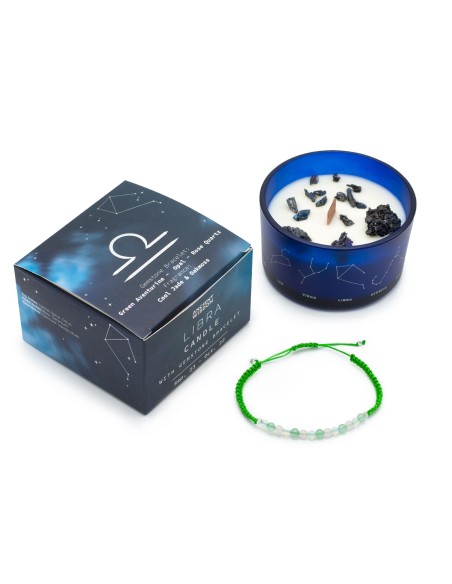 Bougie zodiac en cristal & bracelet – Balance