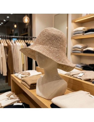 Chapeau de paille à large bord – Rose poudré