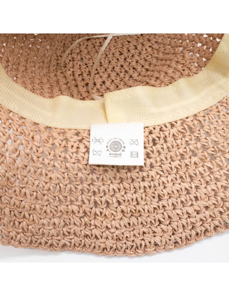 Chapeau de paille à large bord – Rose poudré