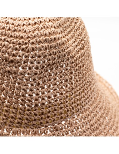 Chapeau de paille à large bord – Rose poudré