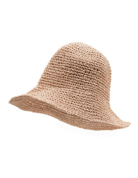 Chapeau de paille à large bord – Rose poudré