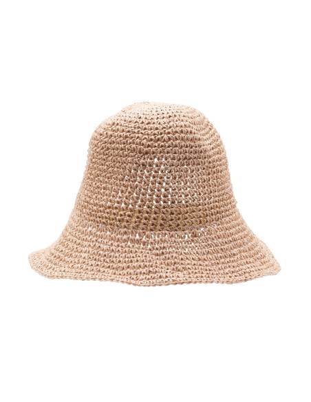 Chapeau de paille à large bord – Rose poudré
