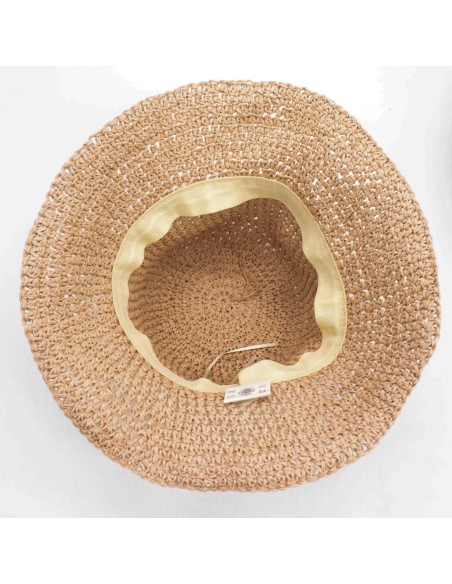 Chapeau de paille à large bord – Rose poudré
