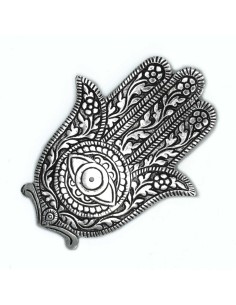 Porte?encens Hamsa – Aluminium poli 14?cm